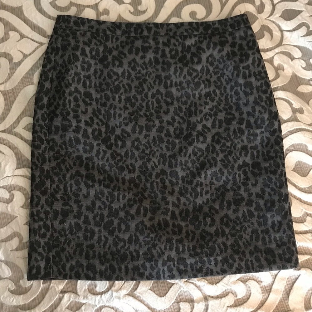 Loft leopard print pencil skirt